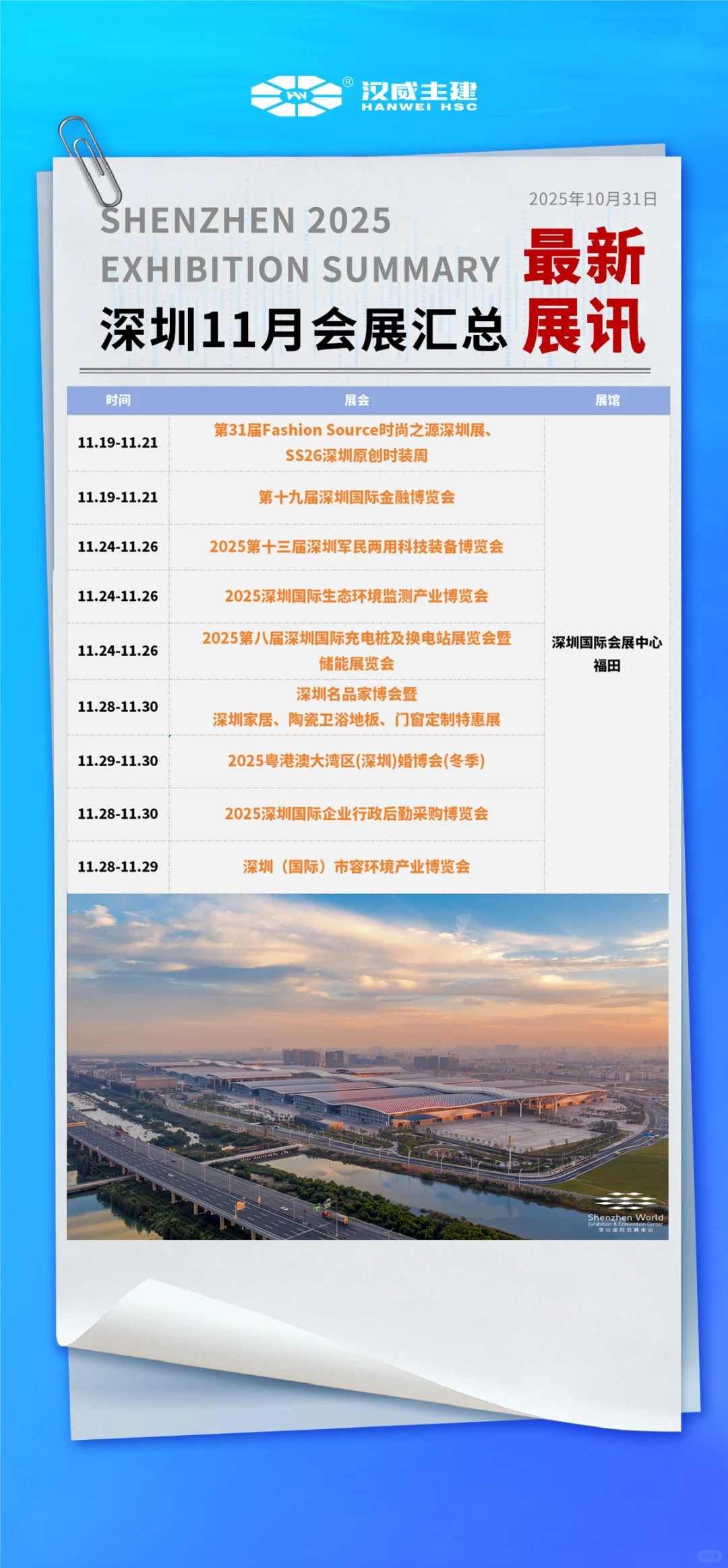 收藏！2025年11月，深圳展会排期一览