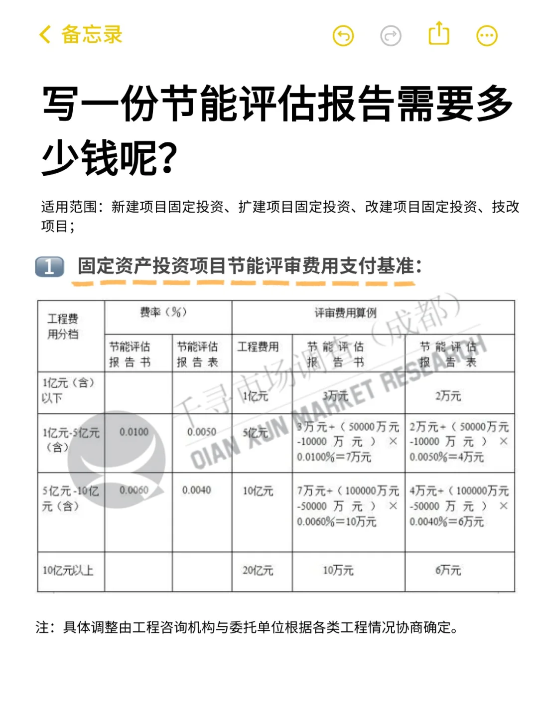 ??节能评估报告收费大公开!
