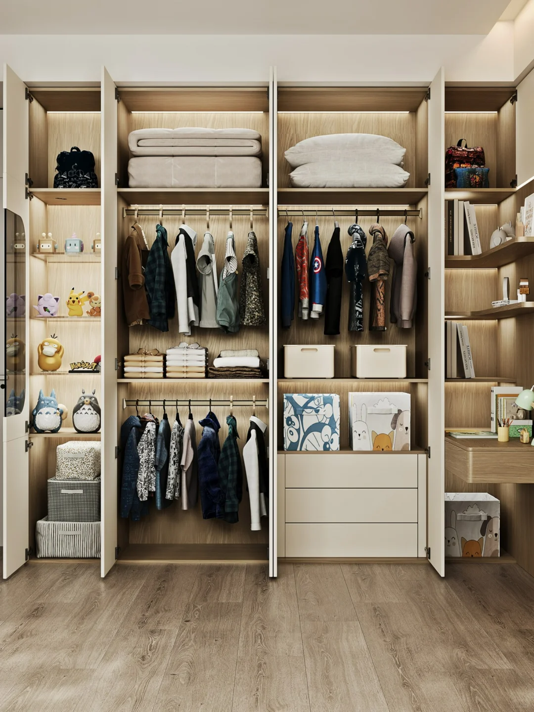 8m²成长型儿童房‼衣柜+转角书桌太绝了