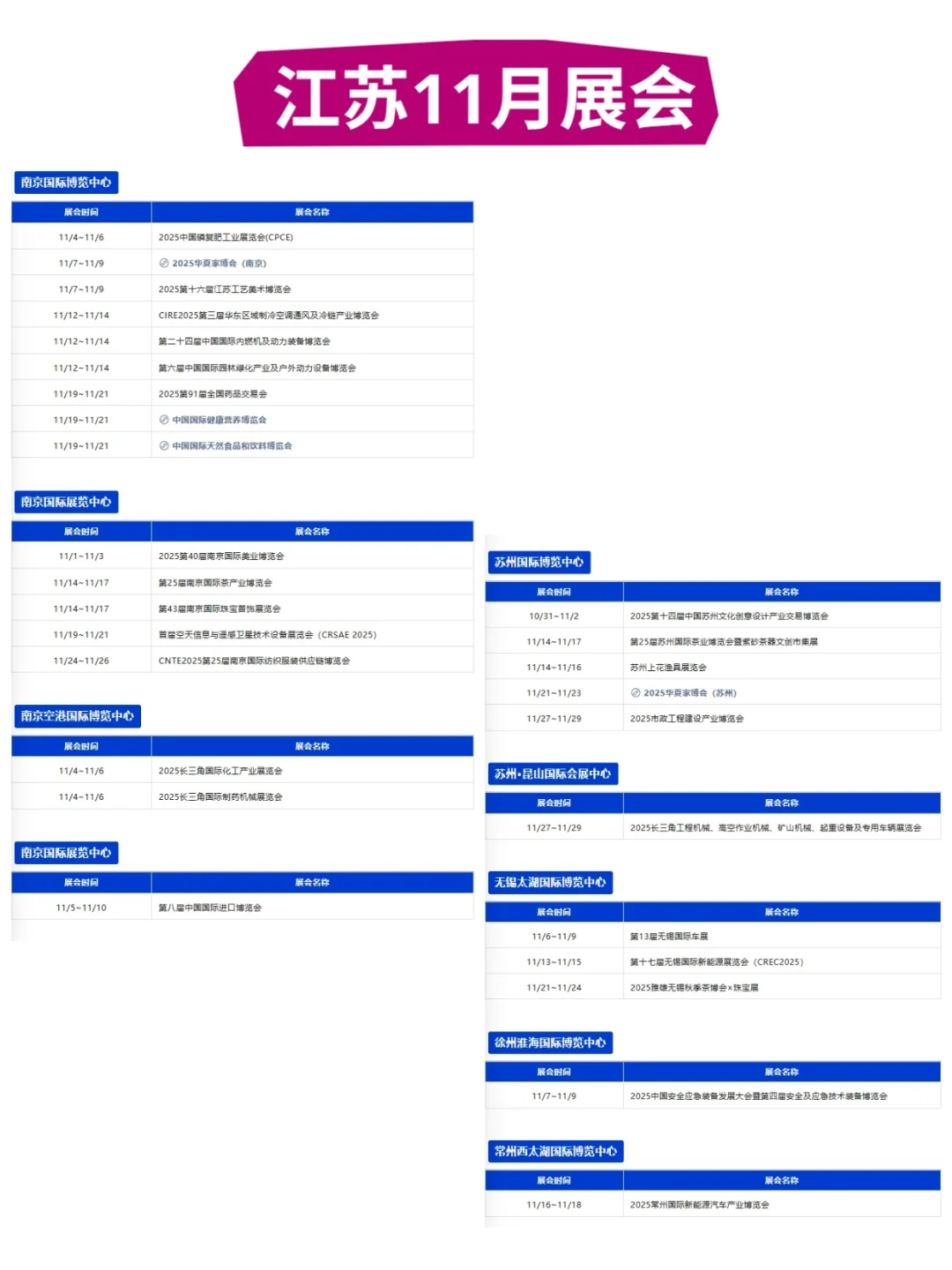 2025年11月全国展会合集｜时间+地点曝光！