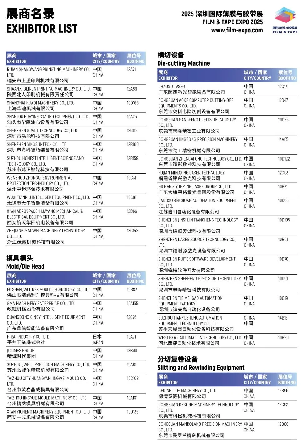 2025深圳薄膜与胶带展,展商名单+门票