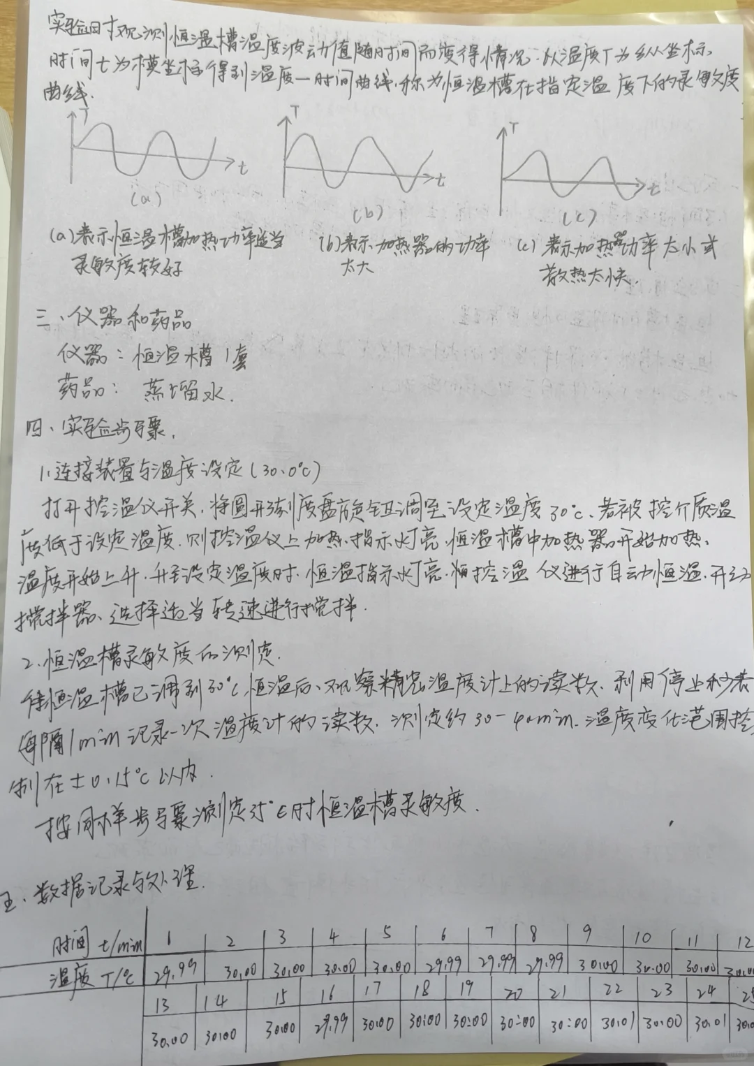 恒温槽的调节和性能测试