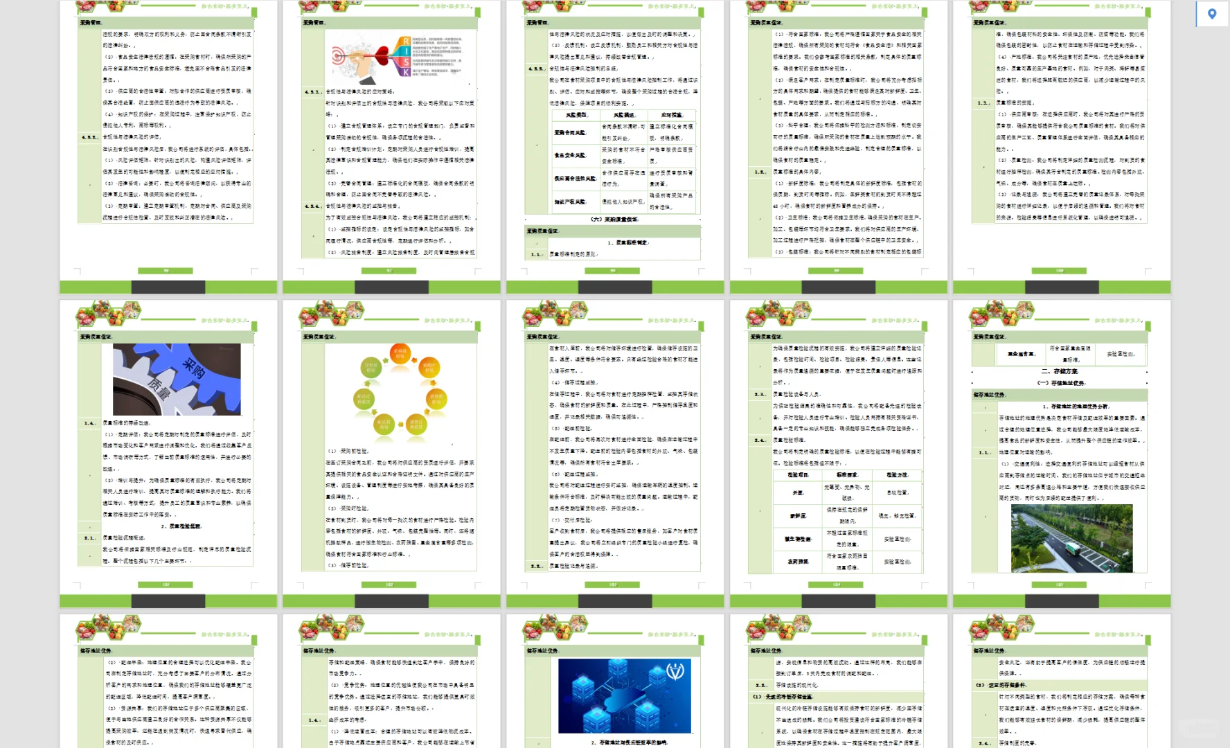 食材类标书方案