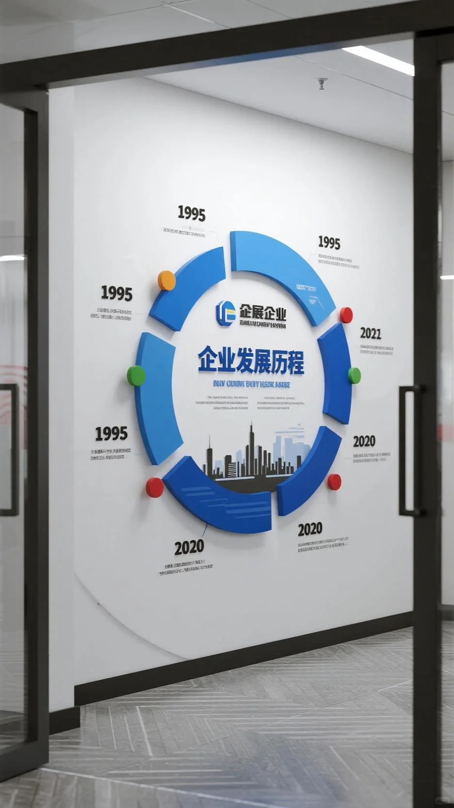 环形时间轴企业发展历程文化墙