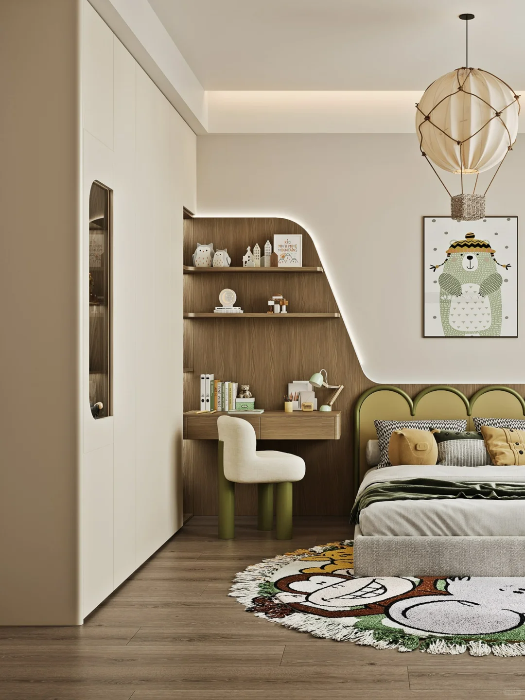 8m²成长型儿童房‼衣柜+转角书桌太绝了