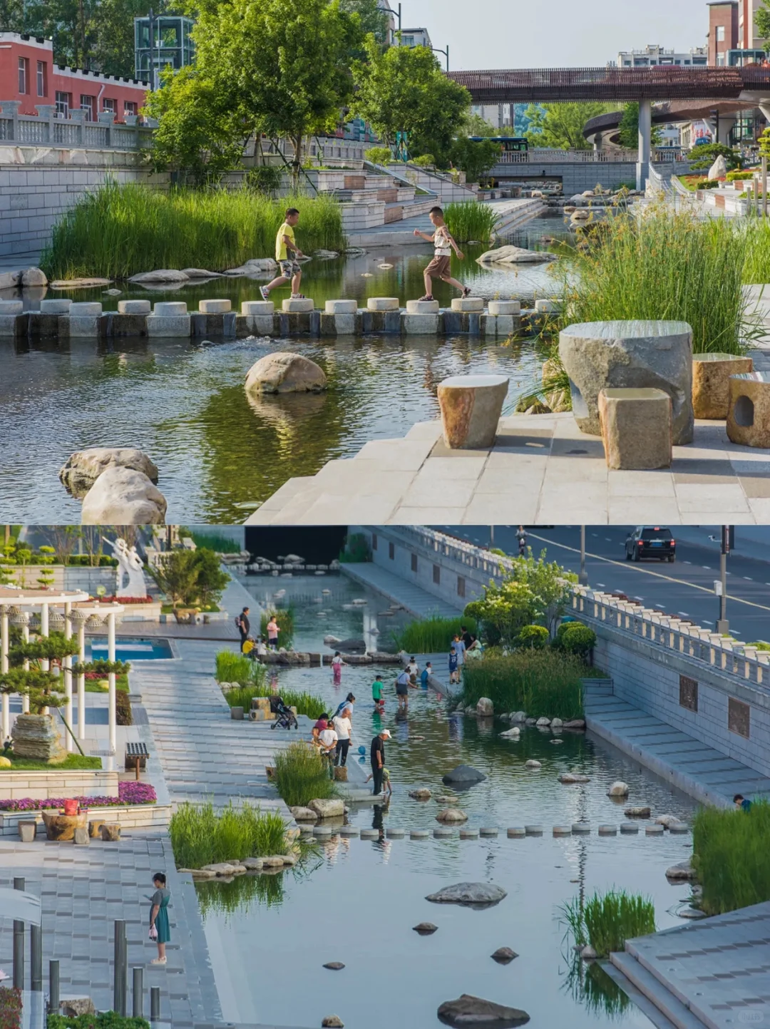 排洪渠更新为城市秀场！吉林通化乌拉草沟河