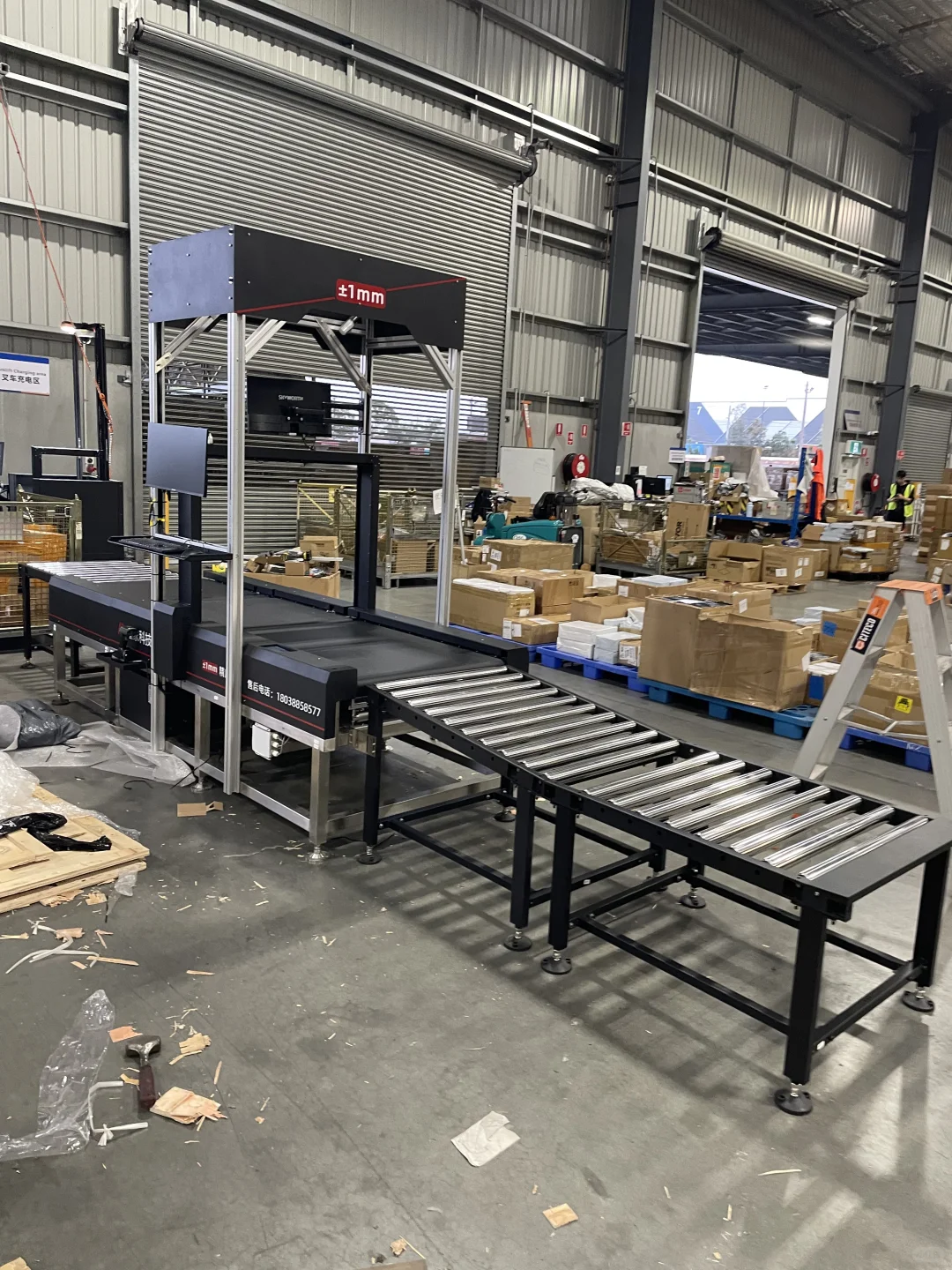 给大仓库安装包裹测量流水线