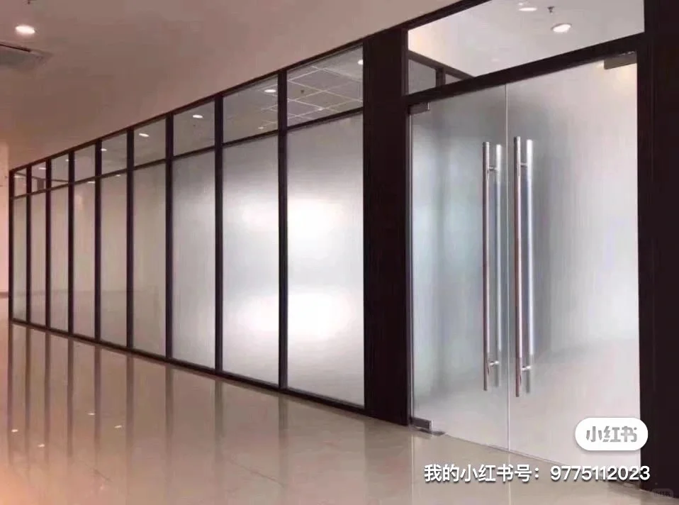 办公室玻璃隔断铝合金双玻百叶单玻磨砂玻璃