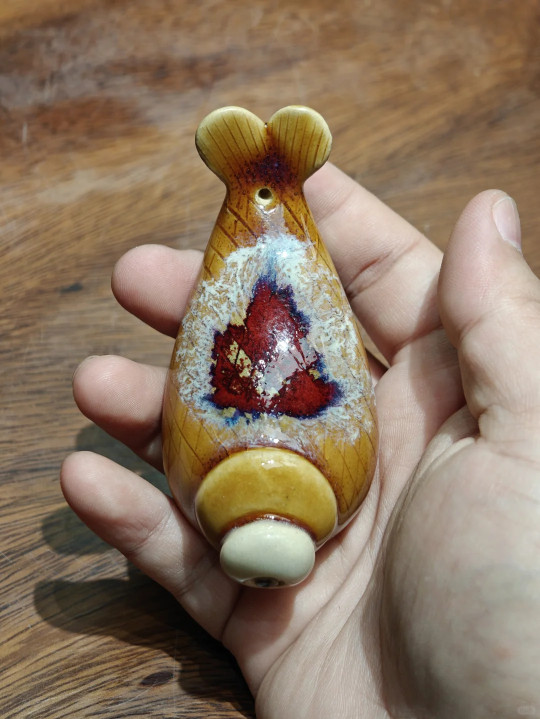 《一目禅》石湾陶可爱·禅意·香插·手把件!