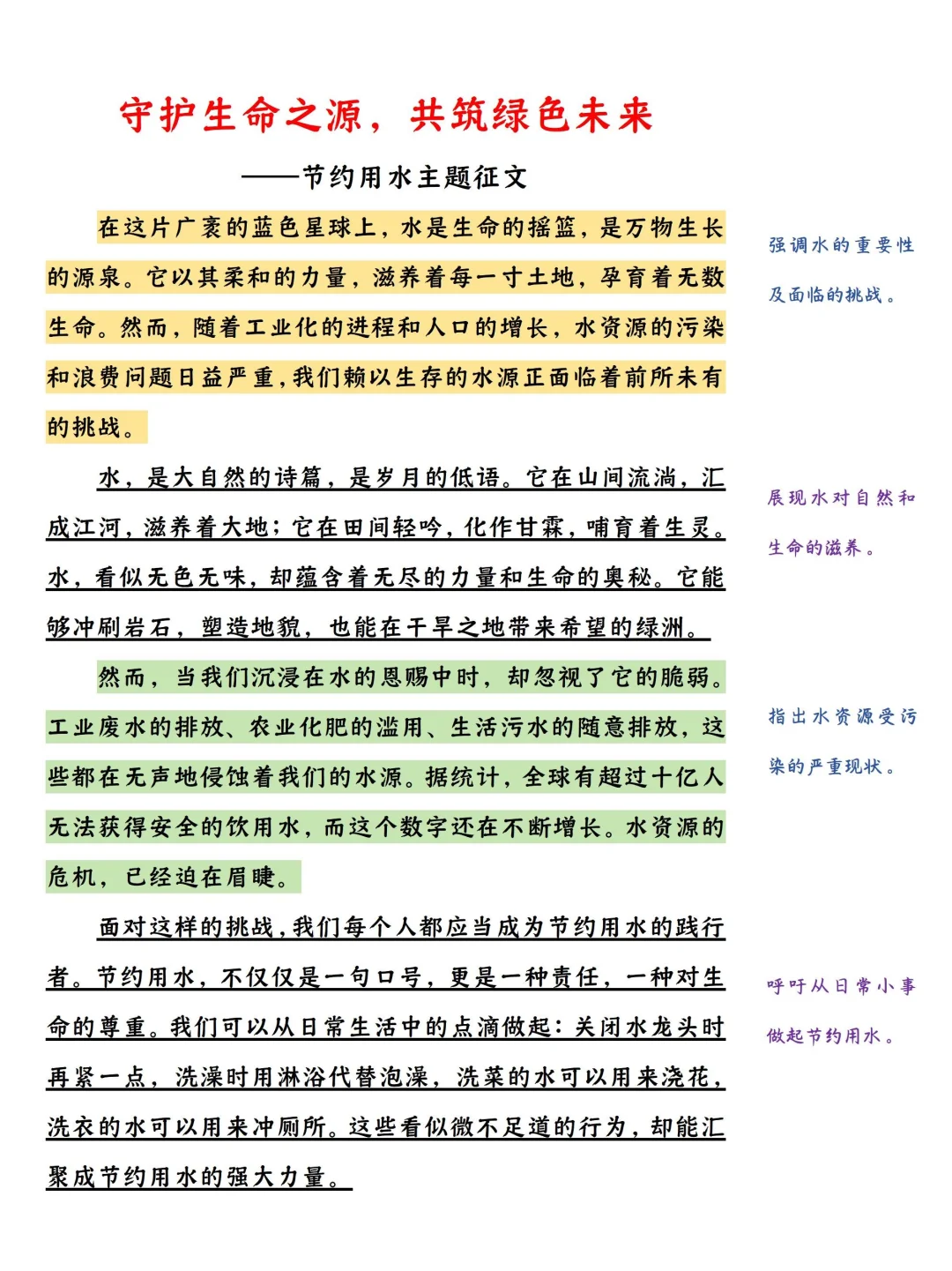 征文|守护生命之源，共筑绿色未来