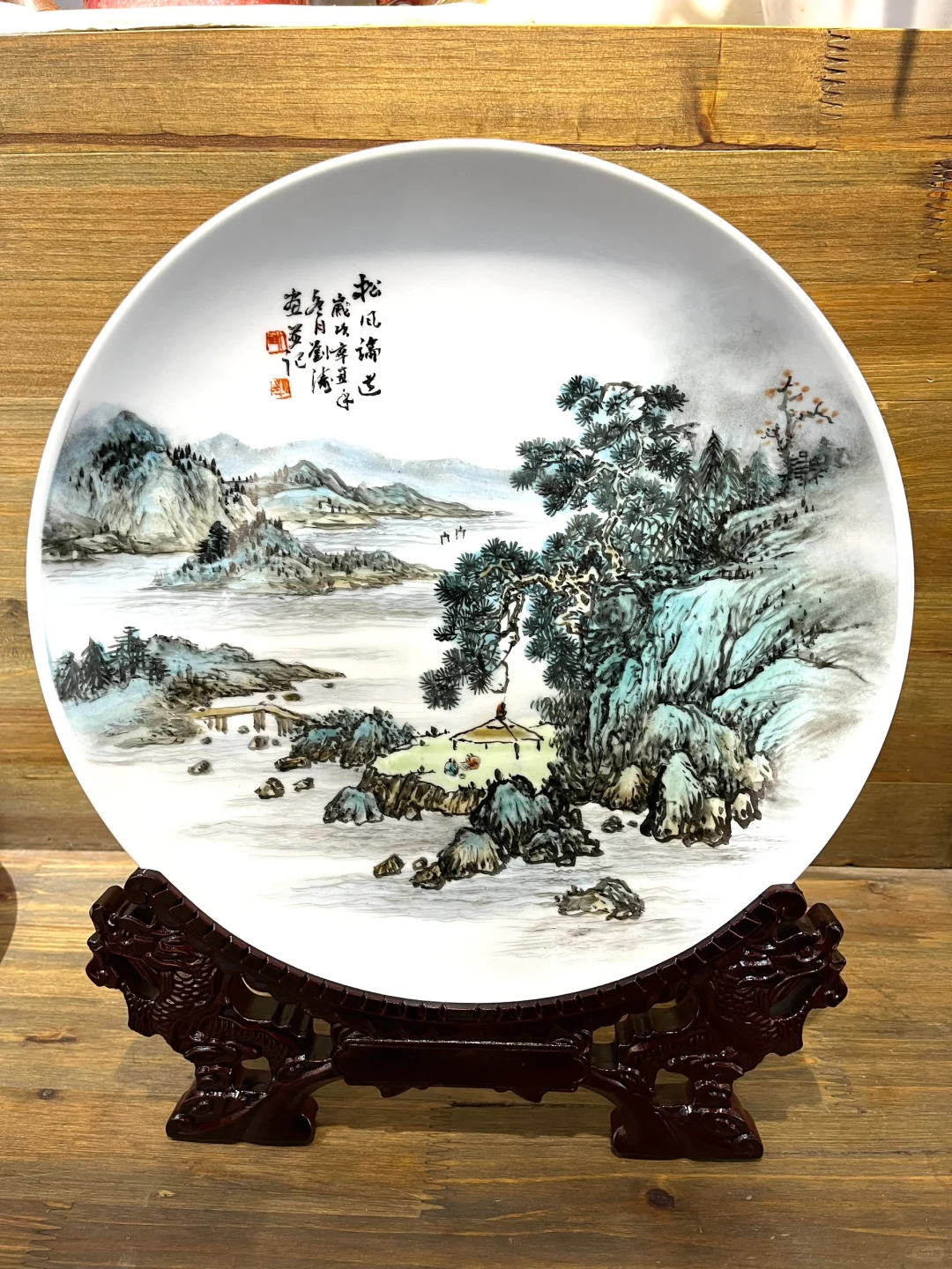 翻出来之前画的几个赏盘景德镇陶瓷摆件