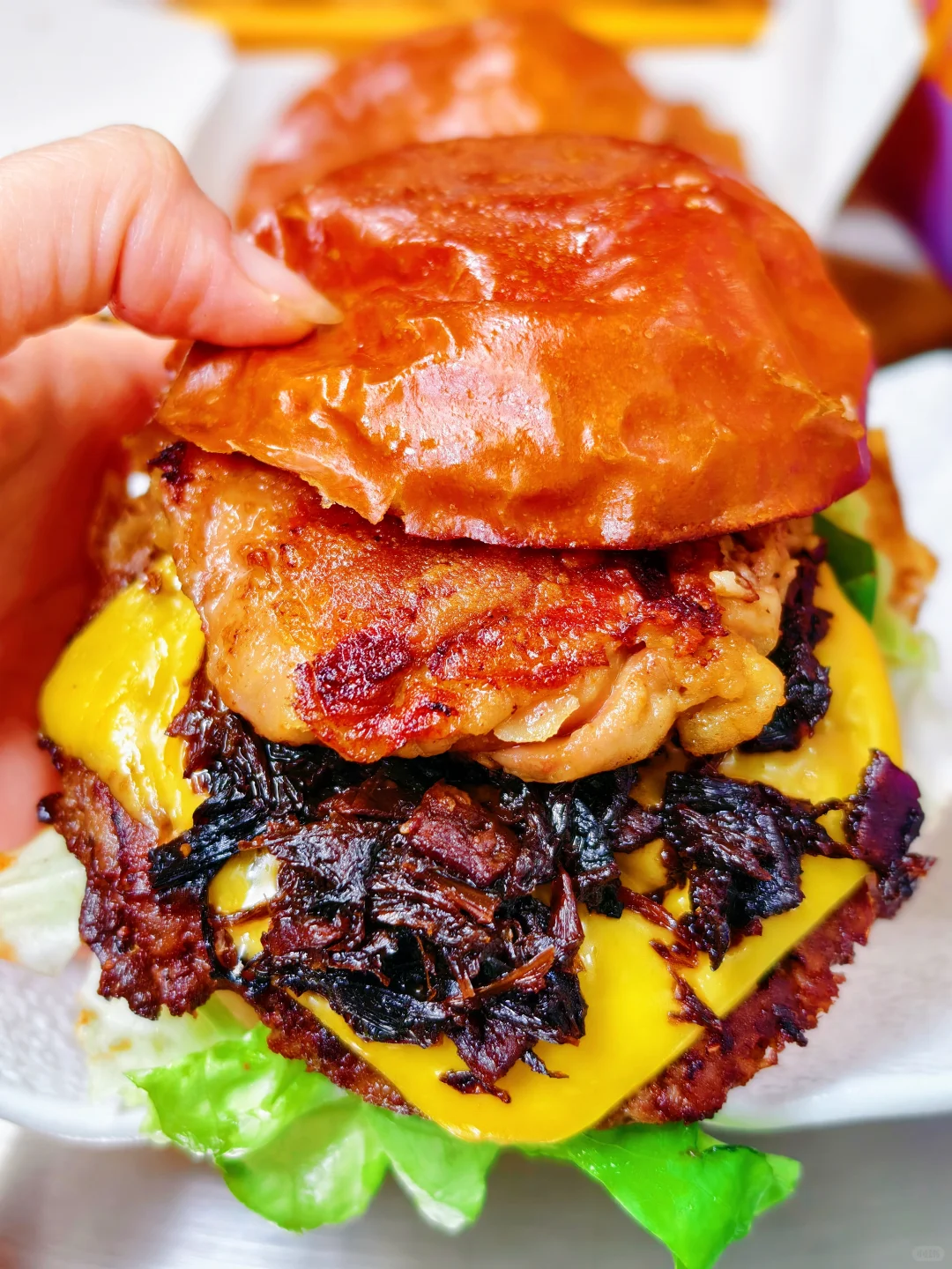 汉堡节能唯1️⃣坐着吃的❗吃完还打包?