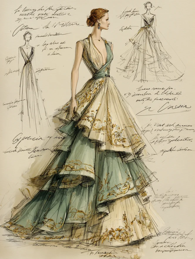 Midjourmey-服装线稿设计（附参考指令）