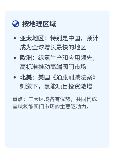 氢能阀门市场细分