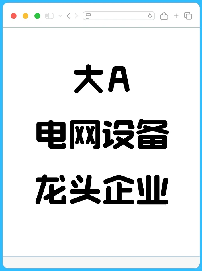 大A电网设备龙头