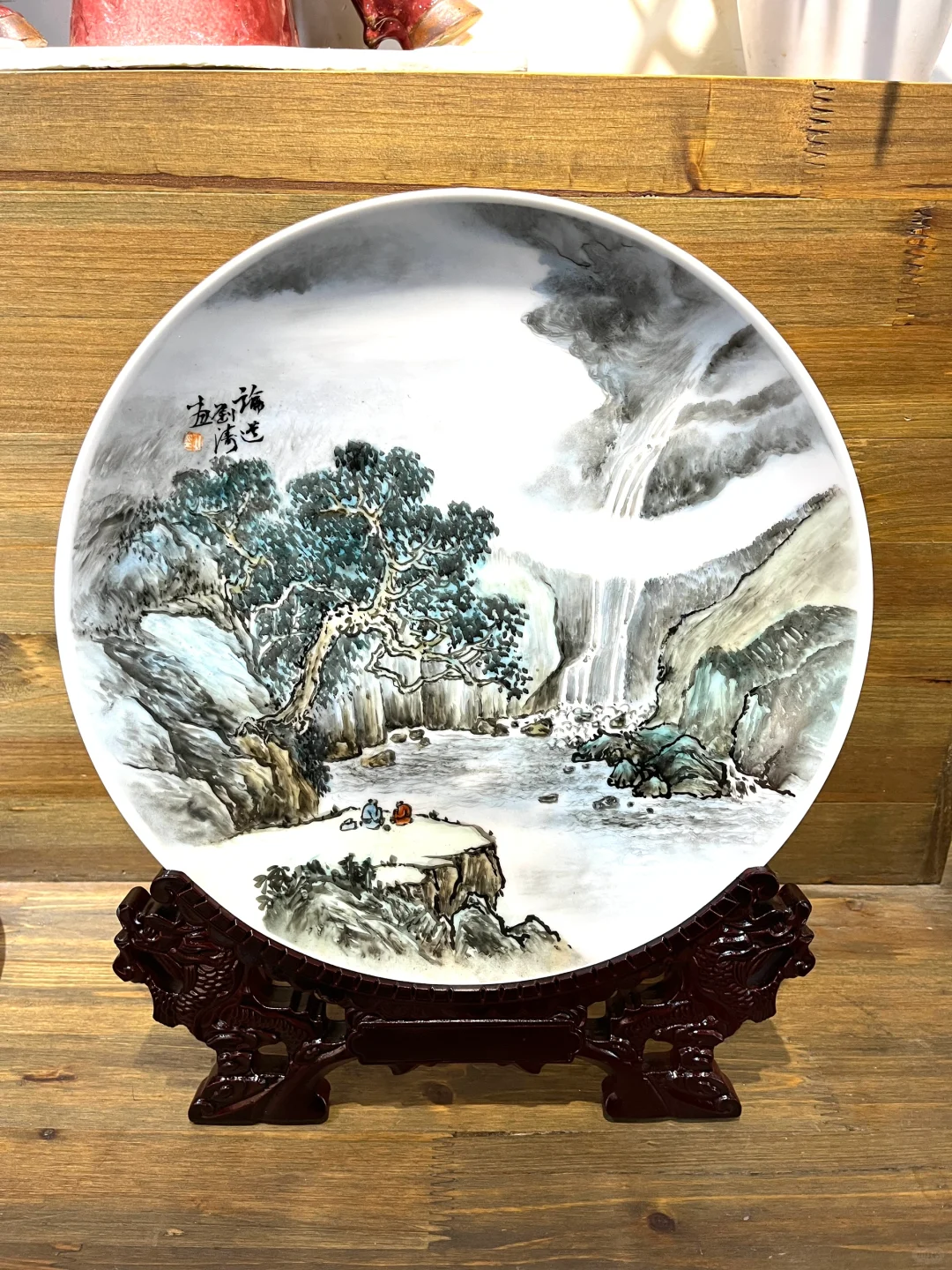 翻出来之前画的几个赏盘景德镇陶瓷摆件