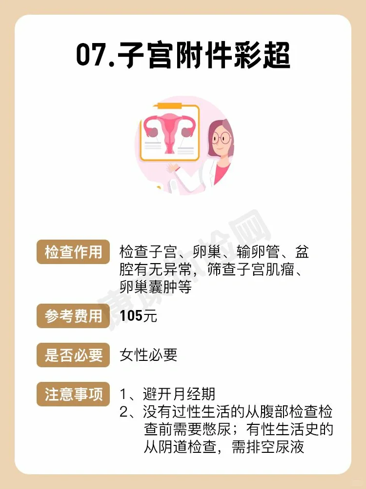 全身体检必做的7⃣个彩超检查项目