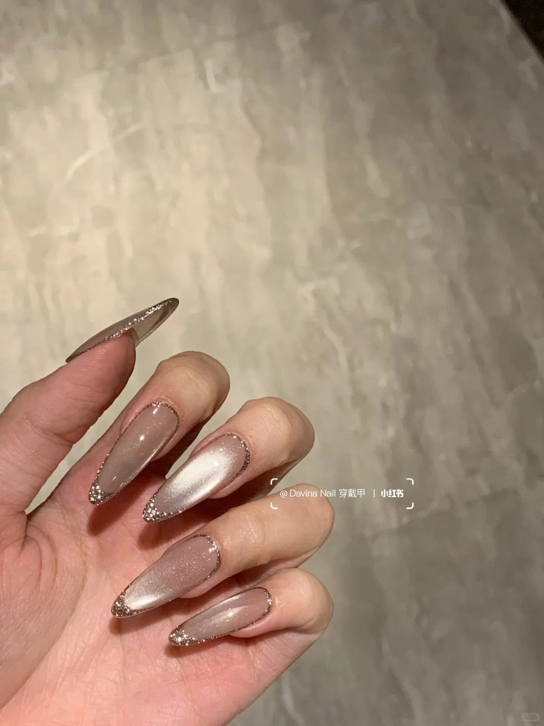 玻璃珠猫眼+玫瑰金