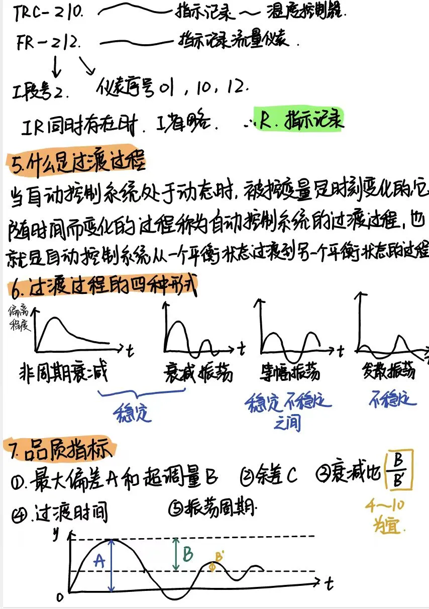 化工仪表自动化笔记总结期末