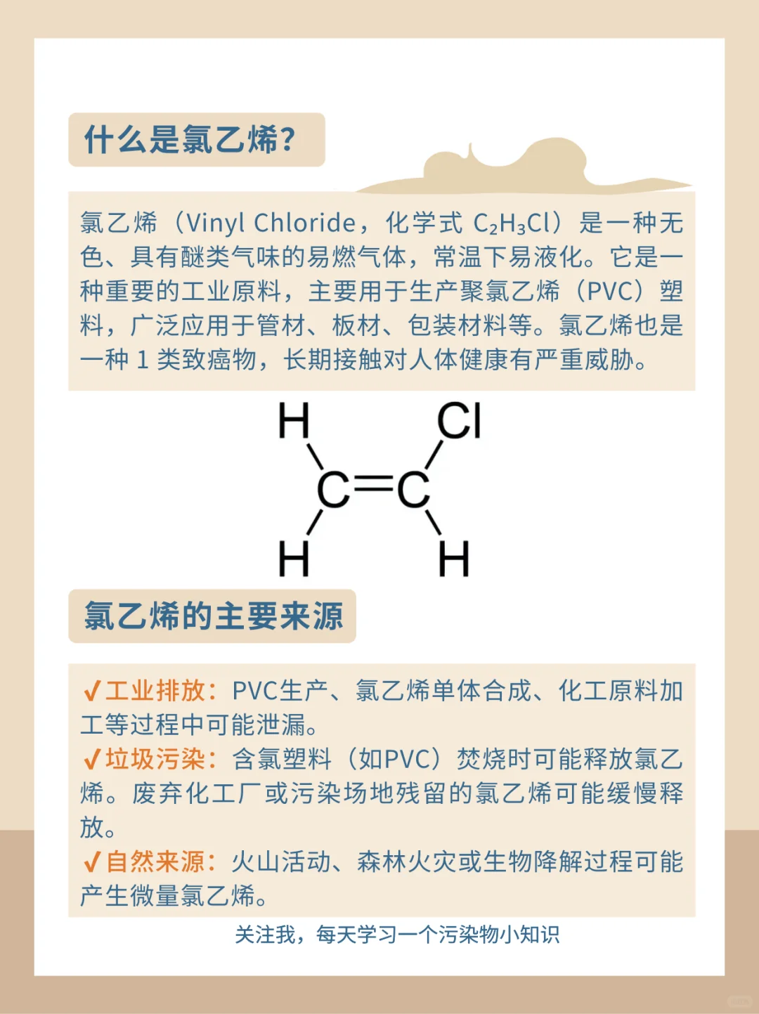 每天一个污染物小知识：氯乙烯
