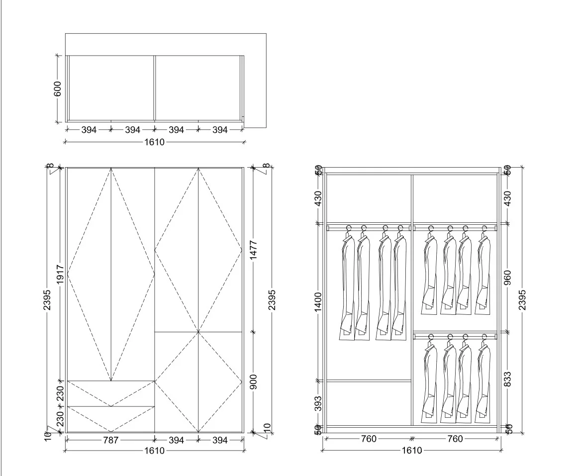 被邻居们夸爆了的分段式衣柜（附结构图）