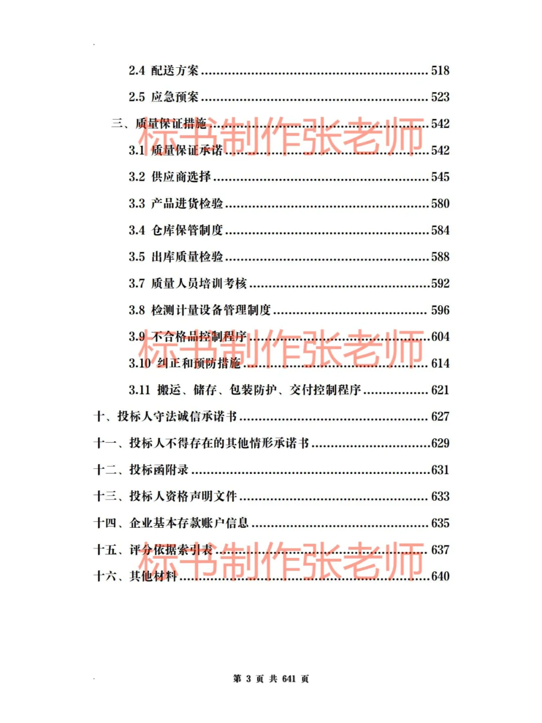 货物类备品备件投标文件