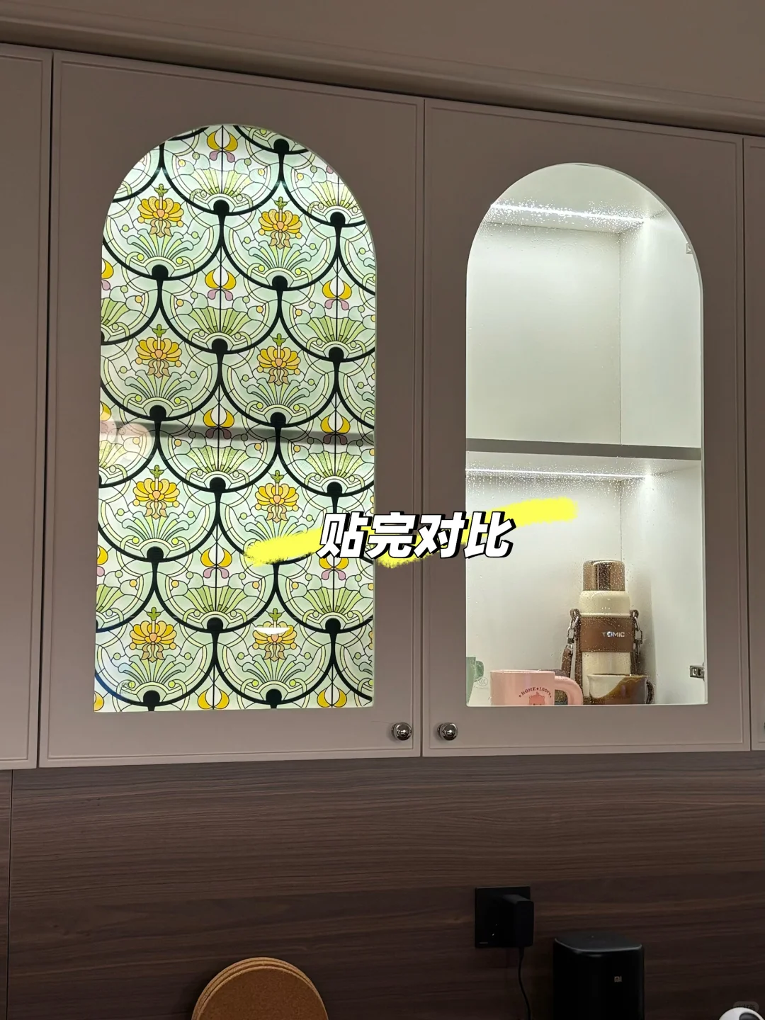 花30元改造餐边柜！玻璃门贴完直接封神✨