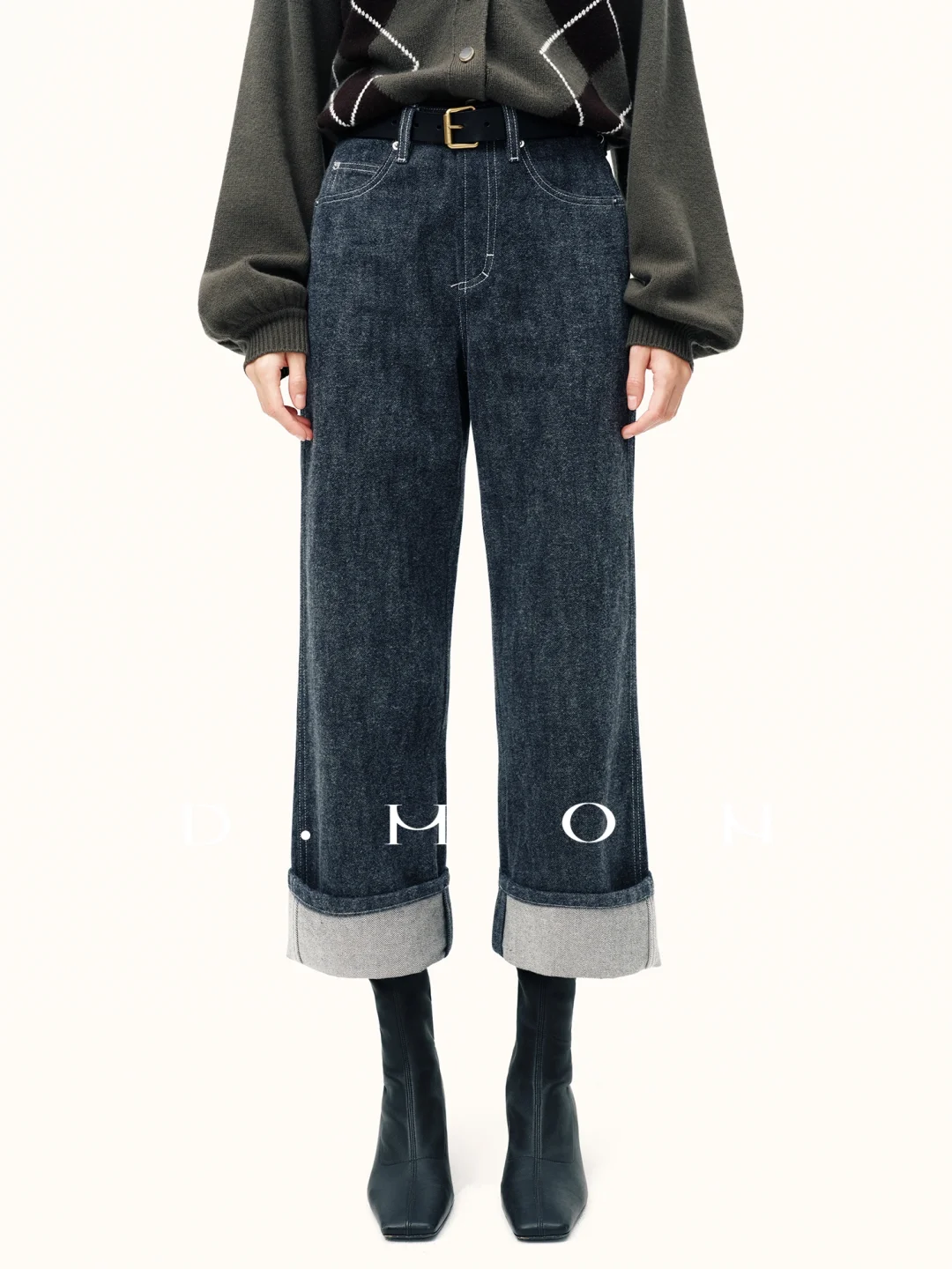 DMON秋冬神裤_欧洲进口磨绒棉感九分牛仔裤