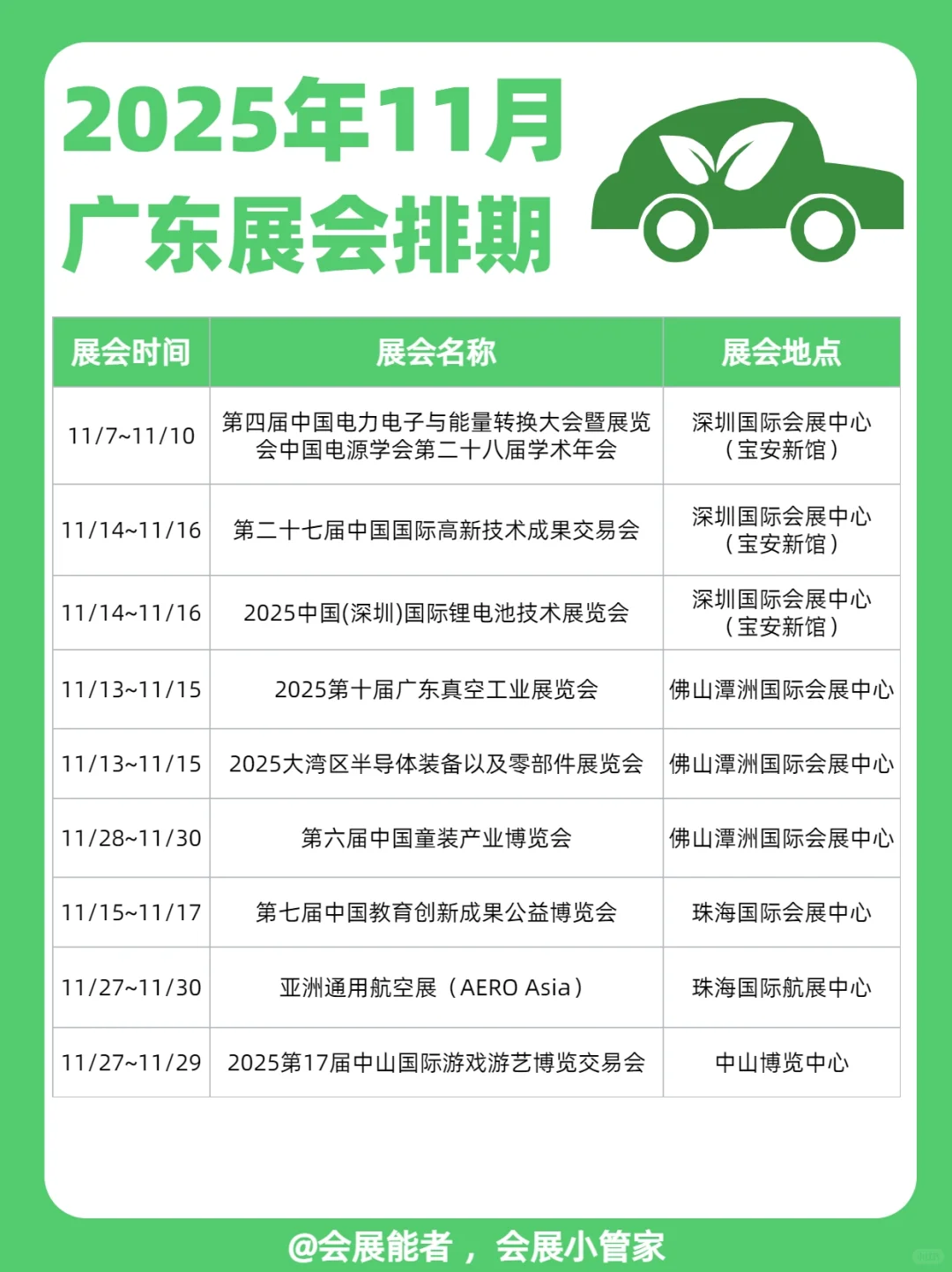 11月广东展会排期，精彩抢先看！