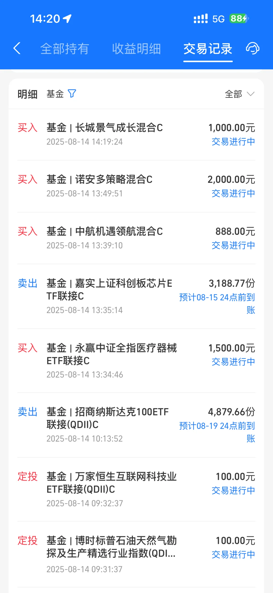 8.14操作记录：建仓医疗器械