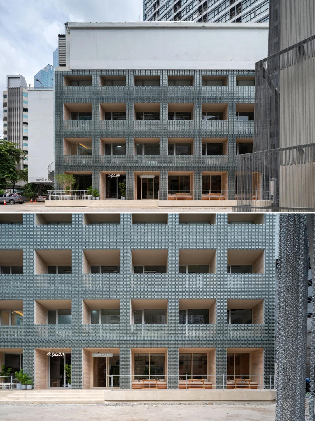 一块掰两半?玻璃砖还能这样做立面