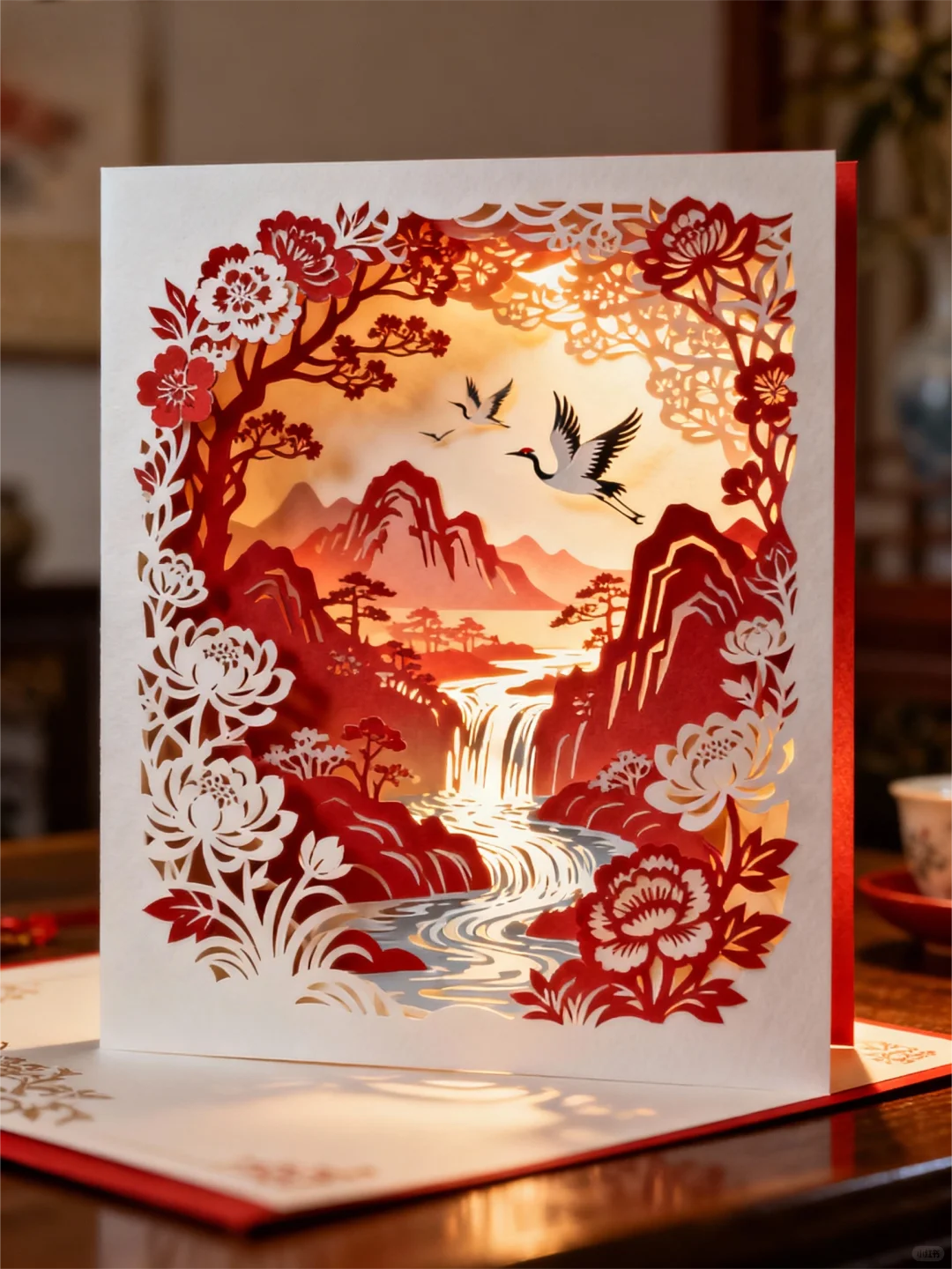 这纸上的3D立体山水，美到让人窒息！?️