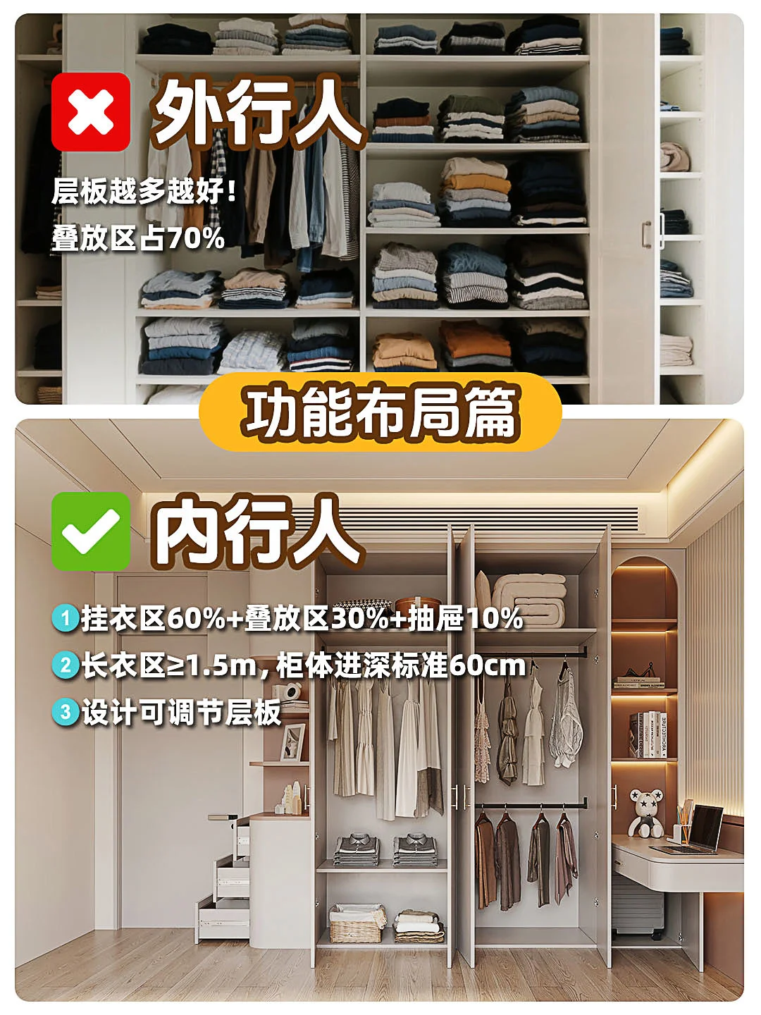 ? 主卧衣柜定制避坑指南｜内行人VS外行