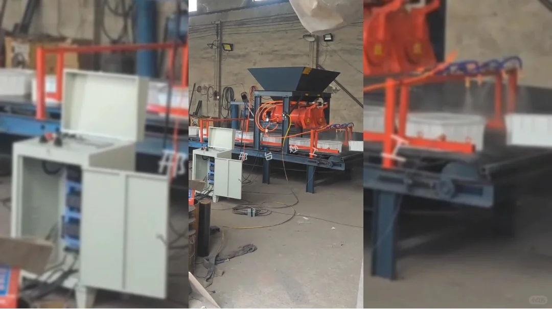 妙工通用型水泥预制块布料机械成型生产设备