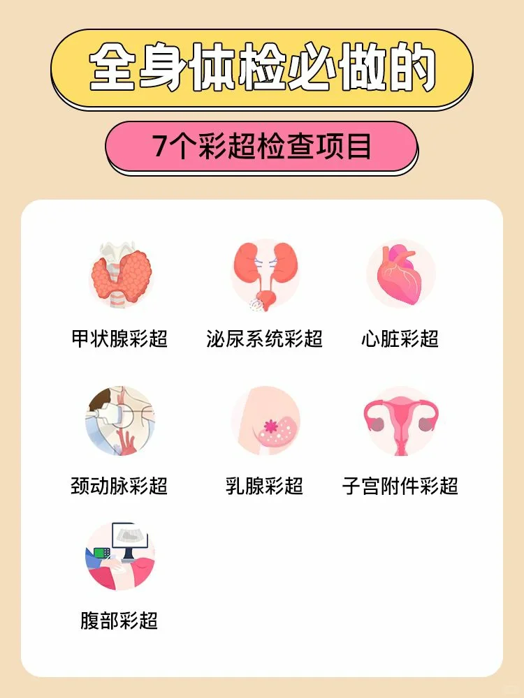 全身体检必做的7⃣个彩超检查项目