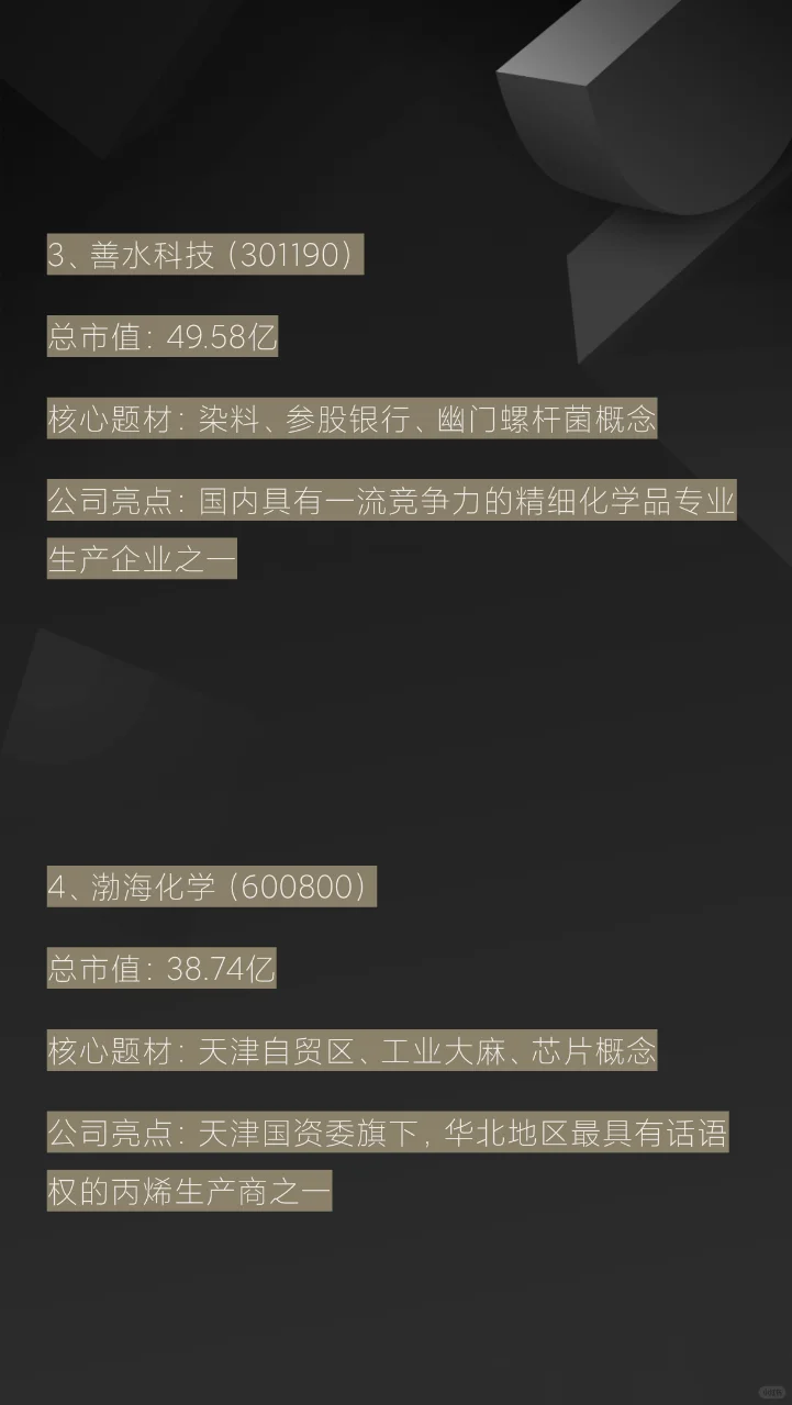 2025化工王者归来8只黑马