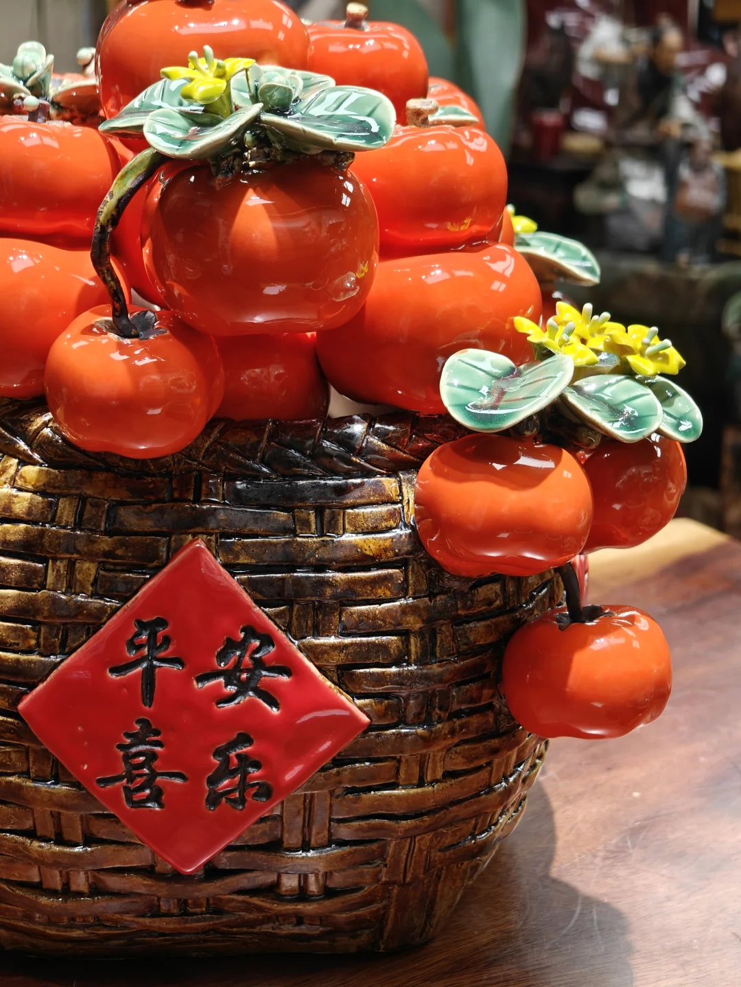 《万柿如意》石湾名师柿子题材作品!全陶瓷