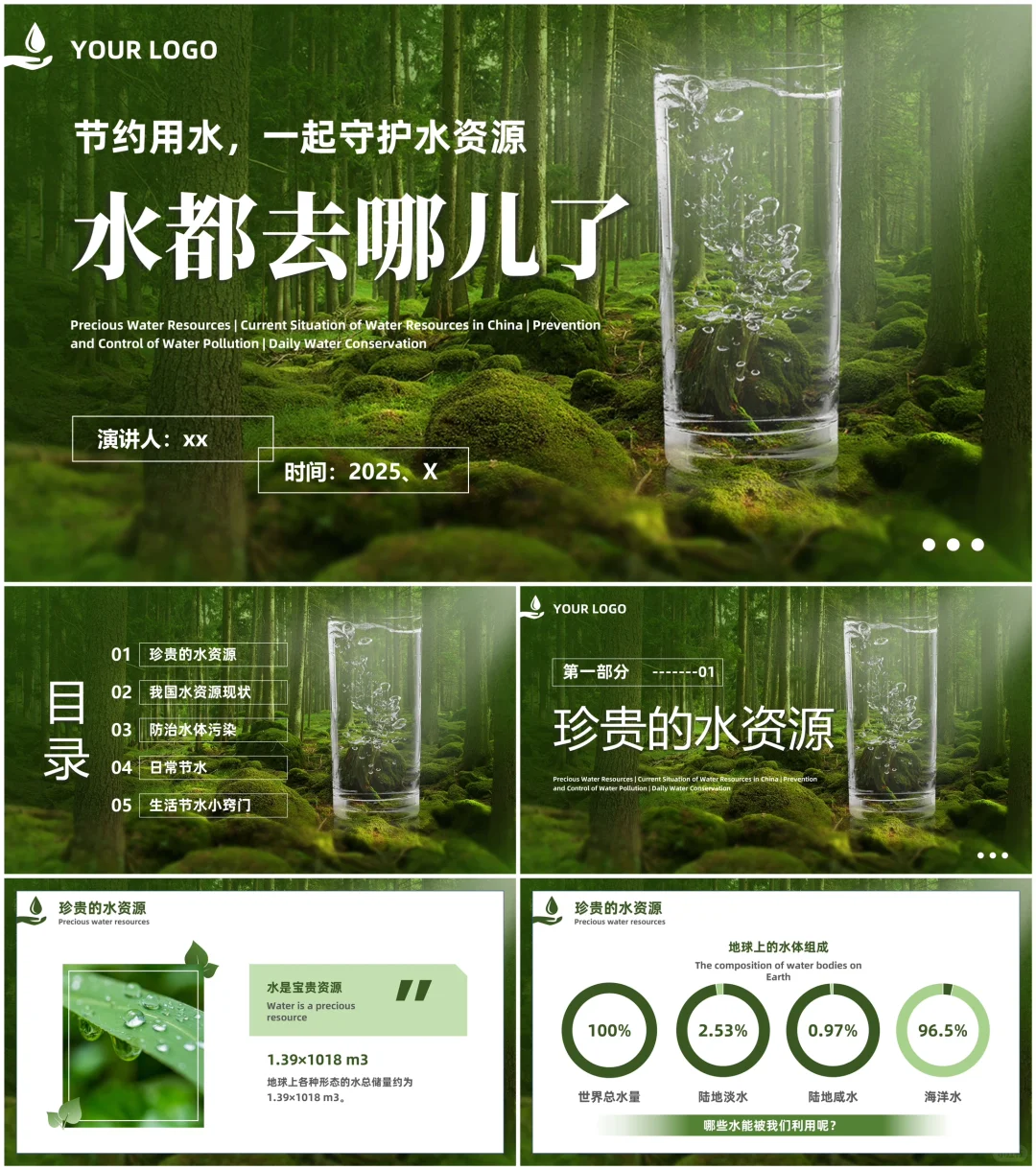 【19】水资源防治水污染宣传PPT模板