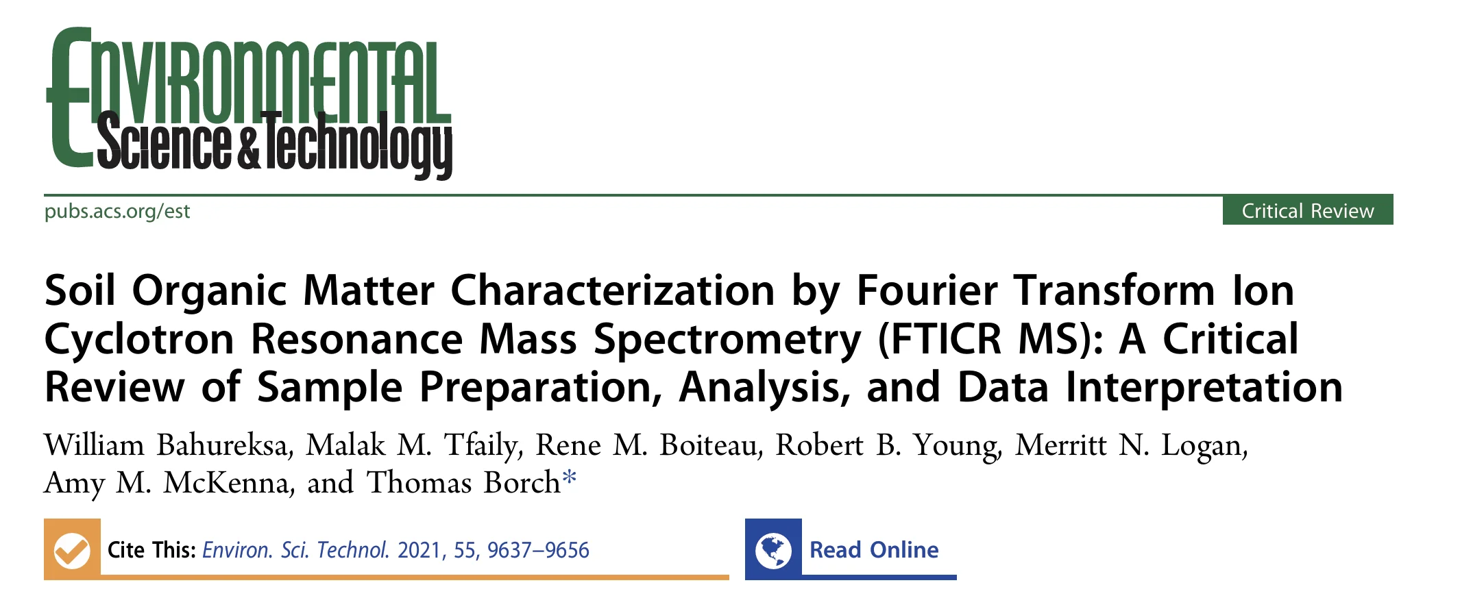 傅里叶变换离子回旋共振质谱（FTICR MS）