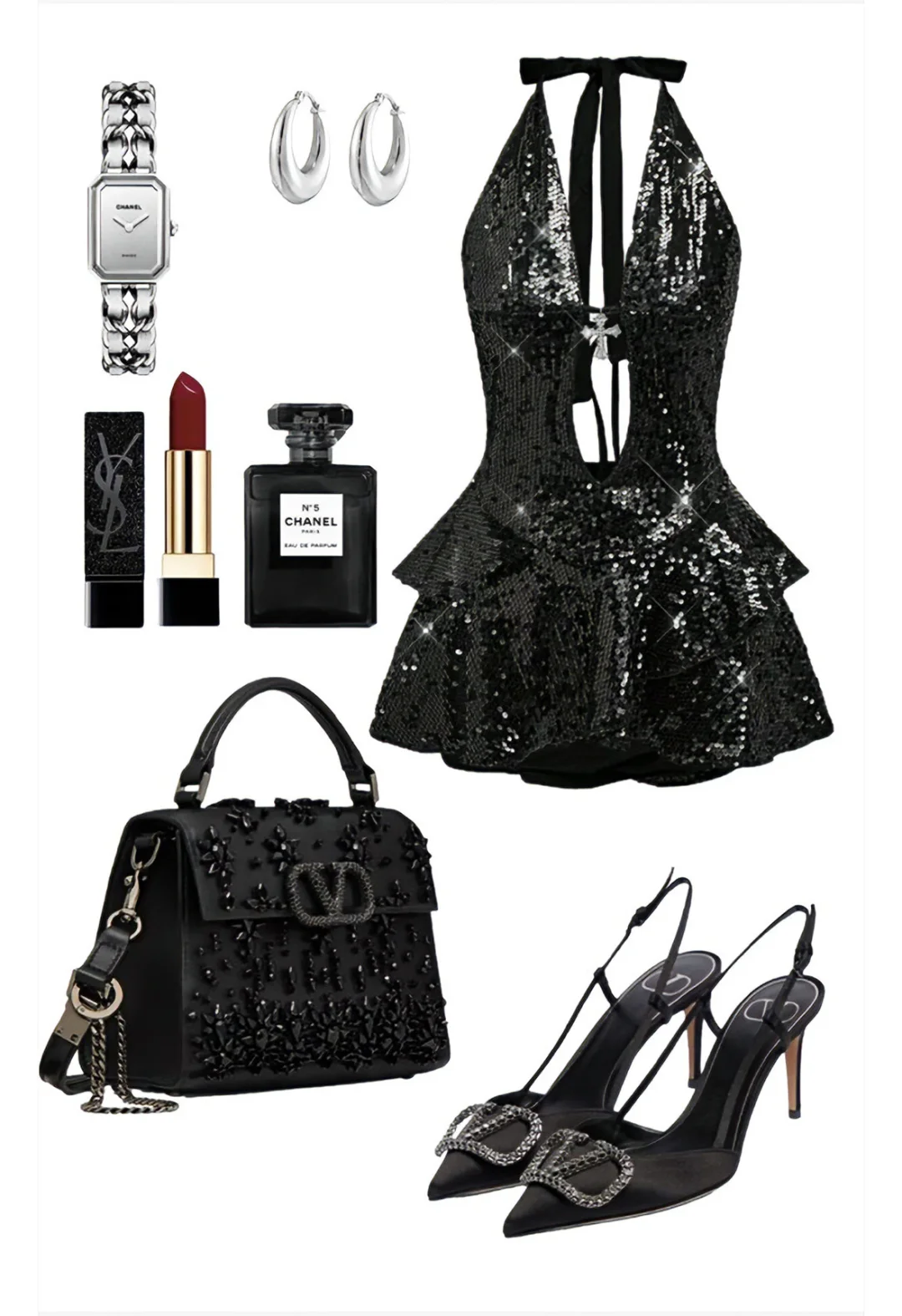 黑银赛博辣妹· 当亮片的闪耀撞上金属的冷冽