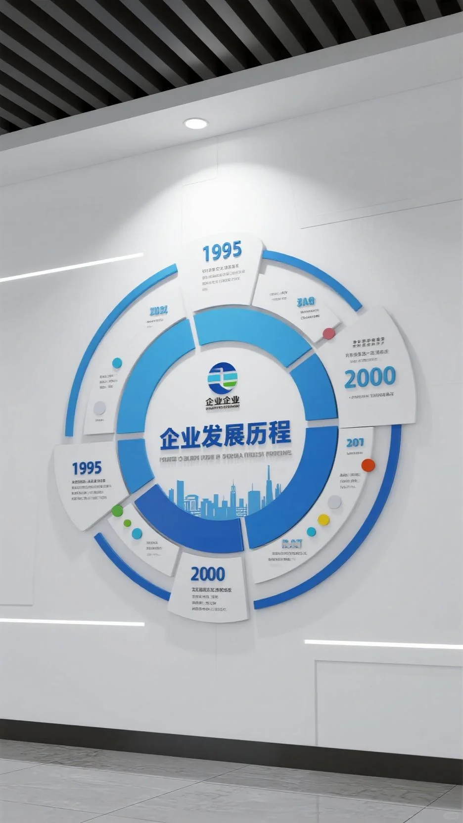 环形时间轴企业发展历程文化墙