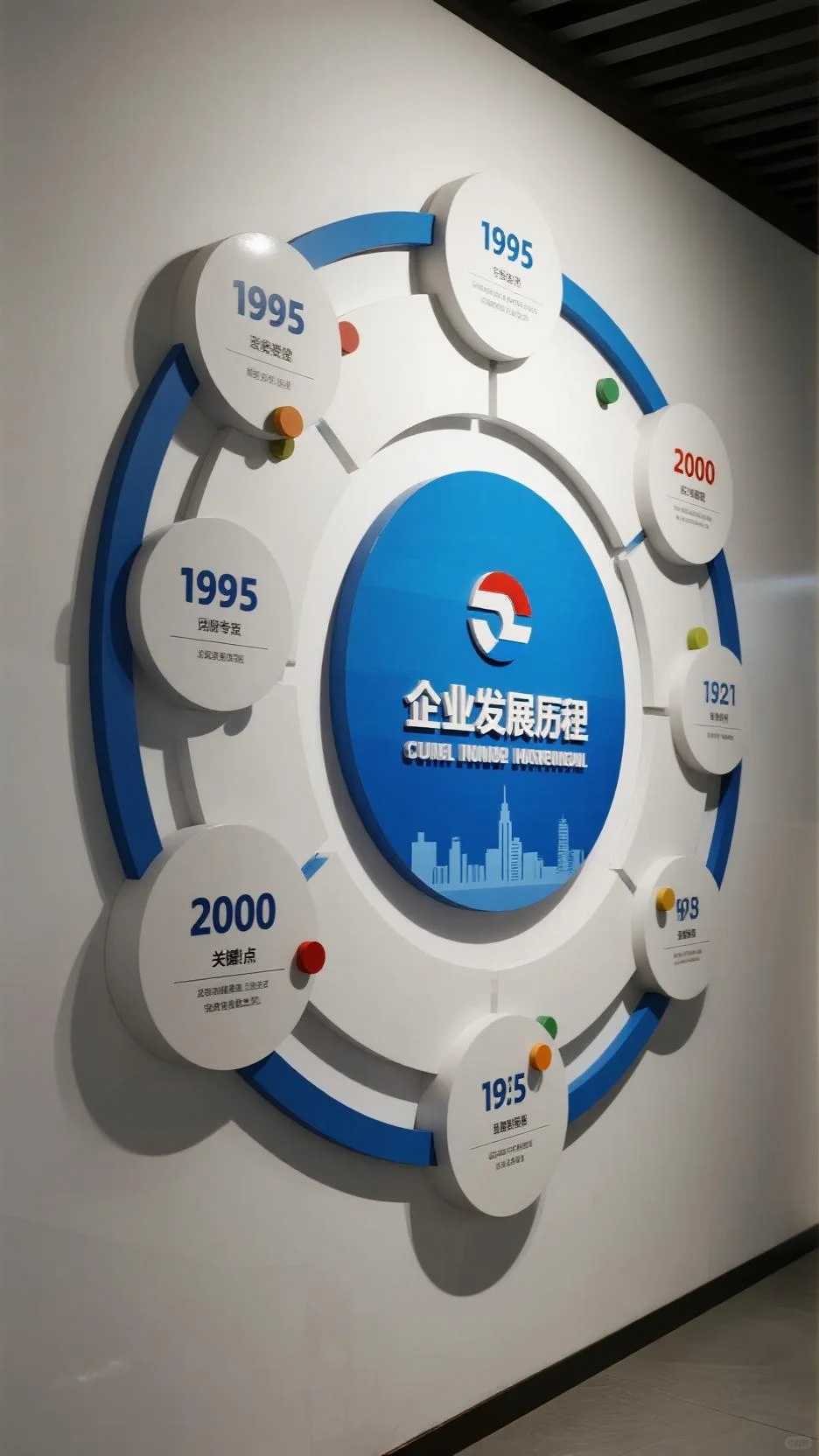 环形时间轴企业发展历程文化墙