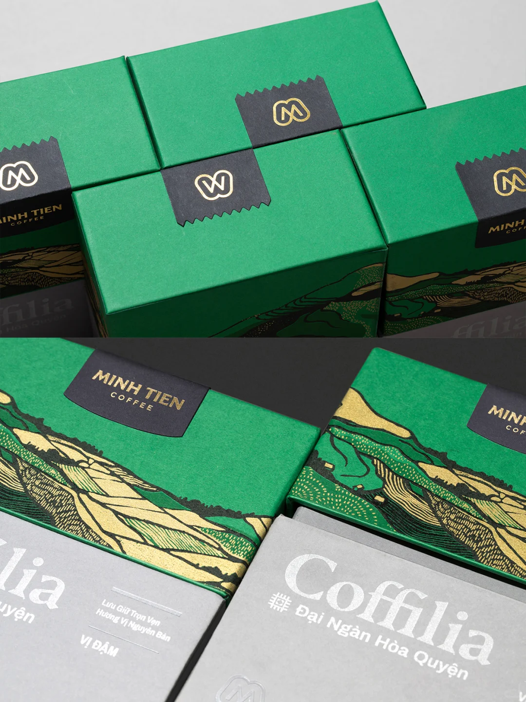 咖啡礼盒定制，烫金压纹+印刷，绝美！☕✨