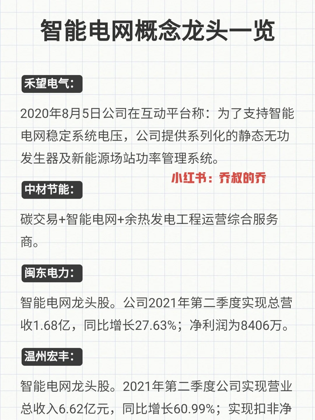 干货|智能电网＆特高压概念龙头一览（二）