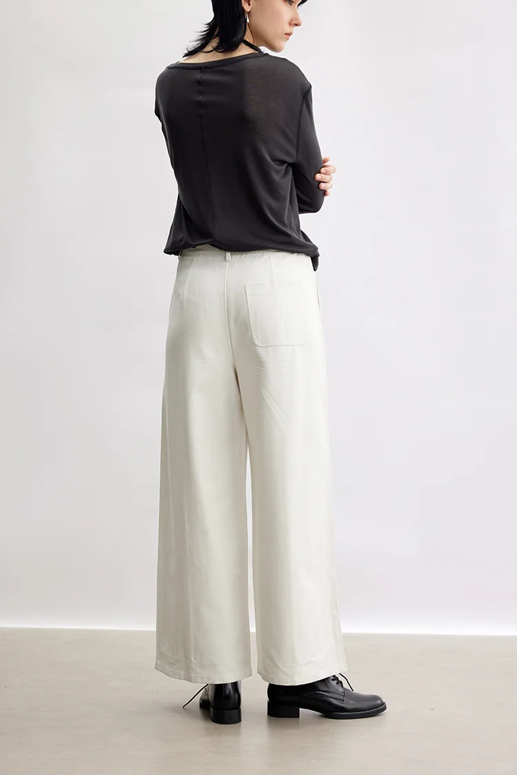 小A版型 立体分割斜插袋直筒休闲裤