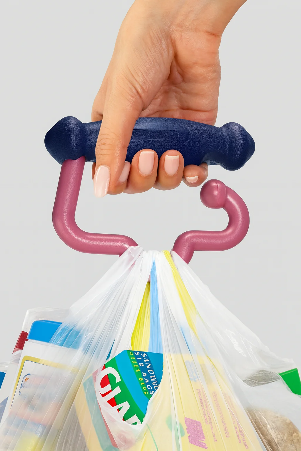 感觉手感会不错:人体力学提袋辅助器