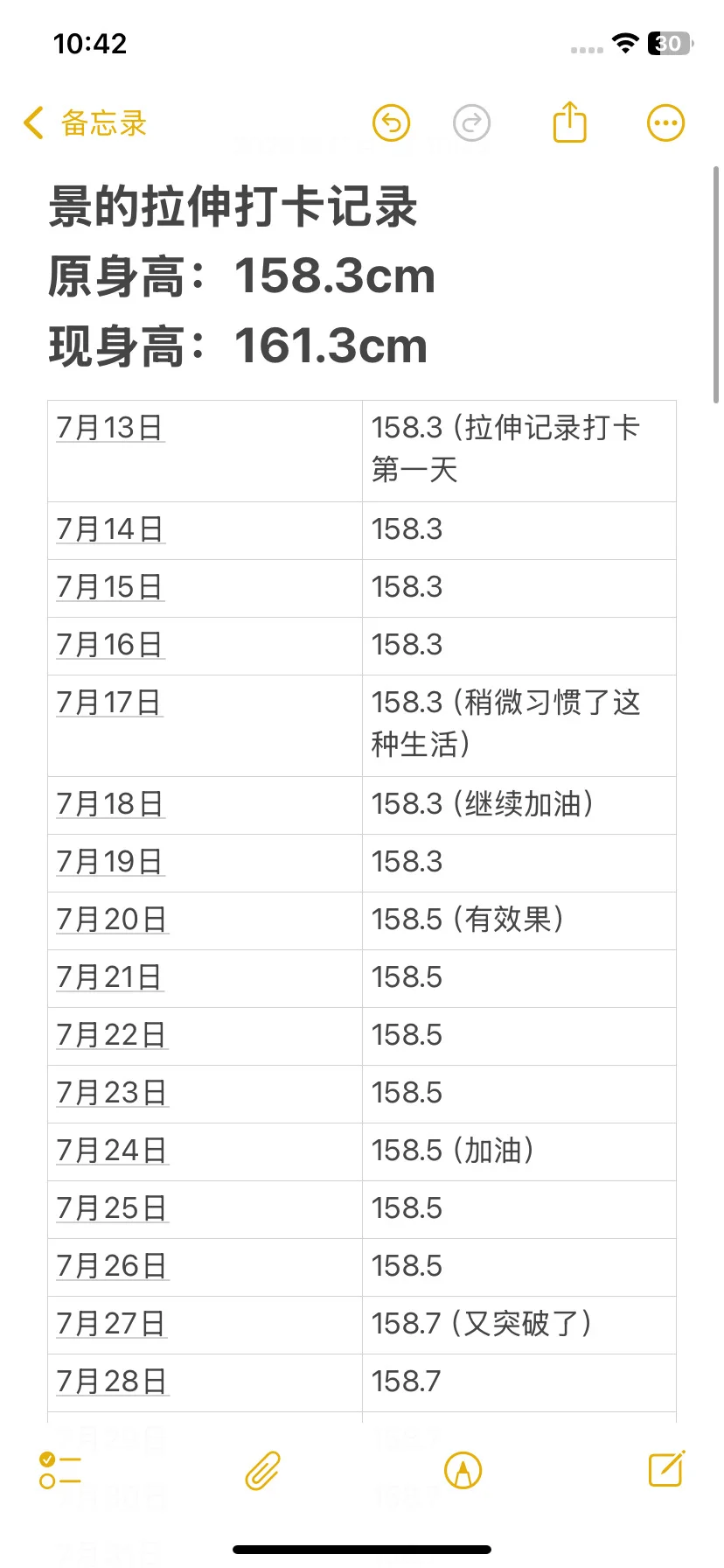 景的拉伸打卡第115天，已长3cm！！