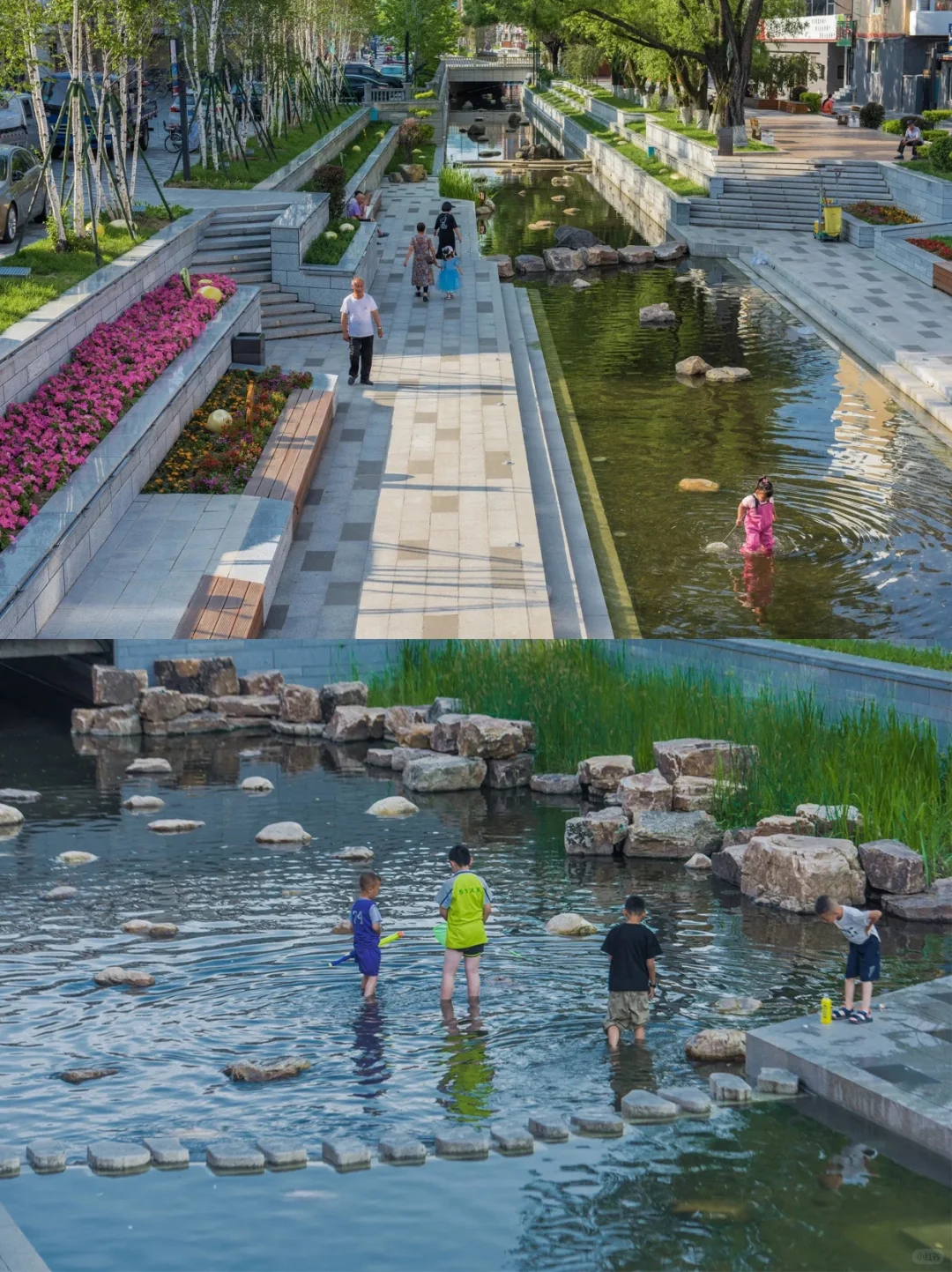 排洪渠更新为城市秀场！吉林通化乌拉草沟河