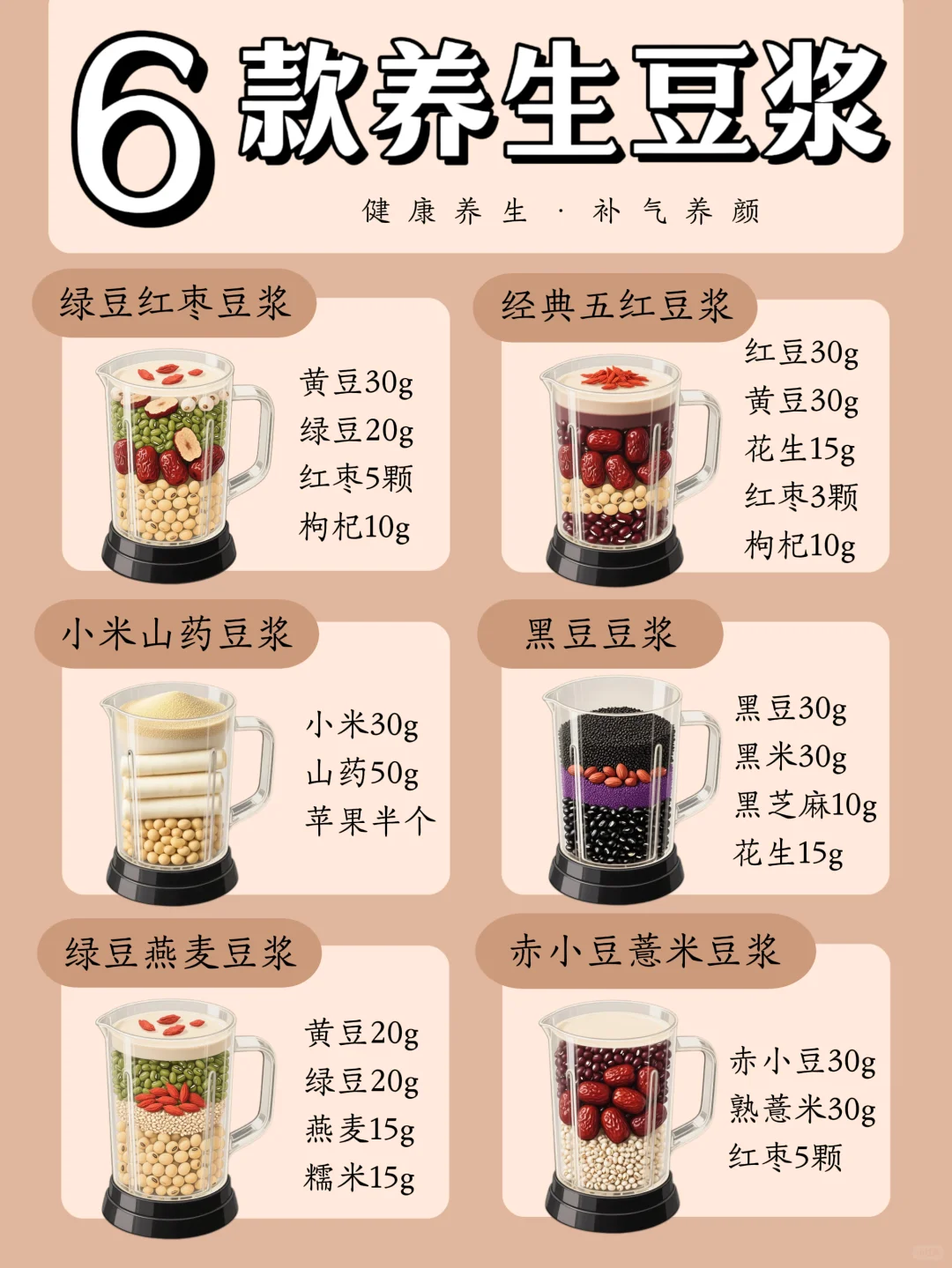 养生女孩必看?6款养生豆浆搭配