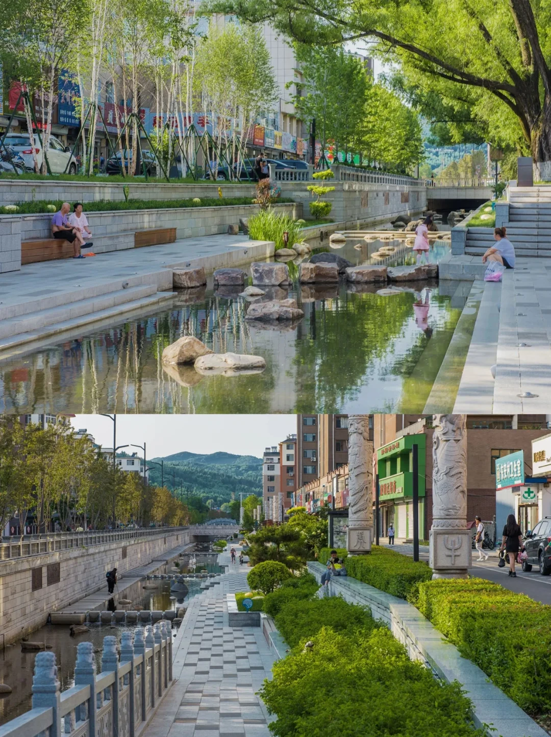 排洪渠更新为城市秀场！吉林通化乌拉草沟河